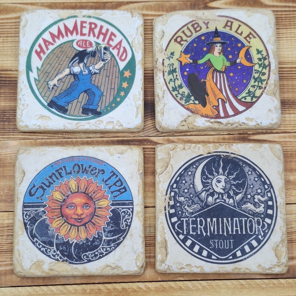 IPA Coaster‎ Set Bare Ware Sunflower Hammerhead Ruby Set X4